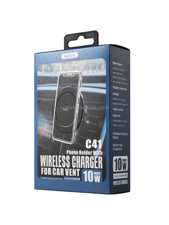 REMAX RM-C41 Holder w/Wireless Charger Black