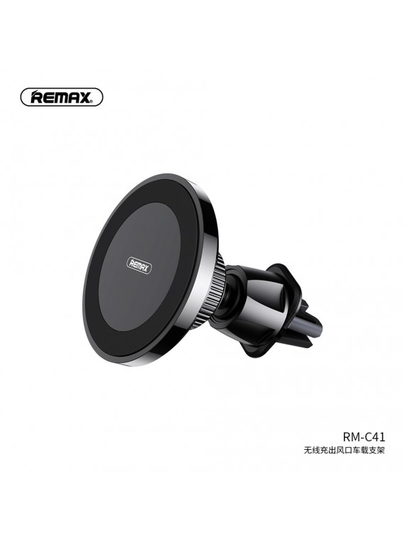 REMAX RM-C41 Holder w/Wireless Charger Black
