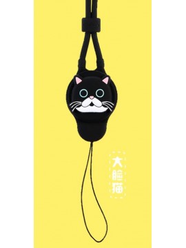 REMAX Cartoon Series Lanyard 2 in 1 Black+Lovely Cat