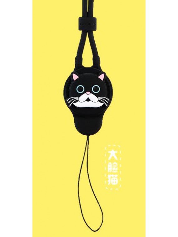 REMAX Cartoon Series Lanyard 2 in 1 Black+Lovely Cat