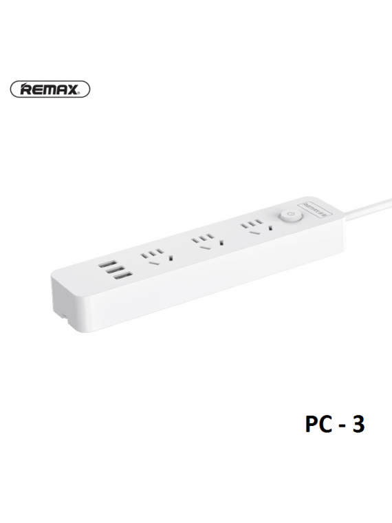 REMAX NEW PC-3 USB Power Strip with Extension Cord 3-Port 1.8M CN