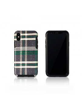 REMAX RM-1648 Fabric Series  Phone Case For IPhone X Green grid