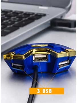 	 REMAX RU-U10 USB Multi-function Adapter high speed USB HUB Blue