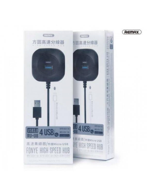 	 REMAX RU-U8 FONYE high speed HUB USB 3.0 black