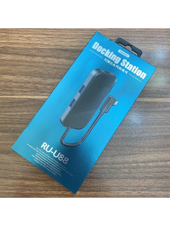REMAX RU-U88 Docking Station (Six In One) Black