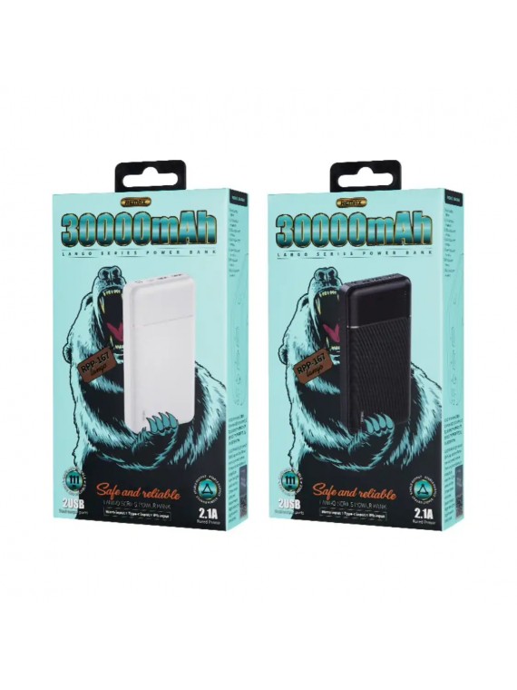 REMAX RPP-167 Lango Power Bank 30000mAh 2USB White