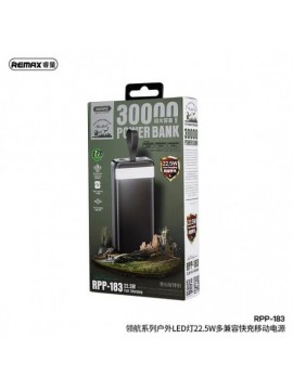 REMAX RPP-183 LEADER SERIES 2.1A MULTI-COMPATABLE FAST CHARGING 22.5w 30000mah (with LED light) WHITE