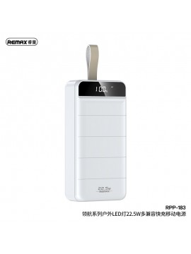 REMAX RPP-183 LEADER SERIES 2.1A MULTI-COMPATABLE FAST CHARGING 22.5w 30000mah (with LED light) WHITE