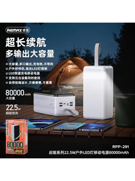 REMAX NEW RPP-291 Chiinen Series 22.5W 80000mAh Black