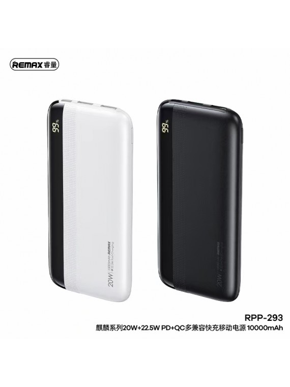 REMAX RPP-293 Kinen Series Power Bank 20W+ 22.5W PD 10000mAh Black
