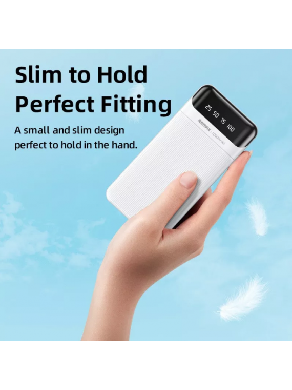 REMAX NEW RPP-93 Lesu Series 2A 10000mah Cabled Power Bank White