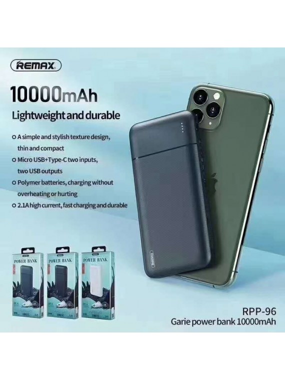REMAX RPP-96 Lango Series 10000mAh 2USB Power Ban Black