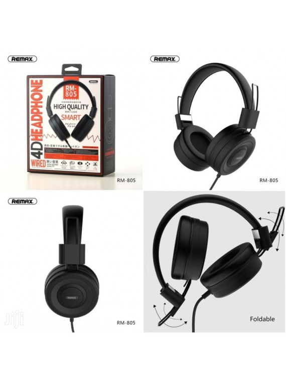 REMAX RM-805 Wired Headphone for Music and Calls Black
