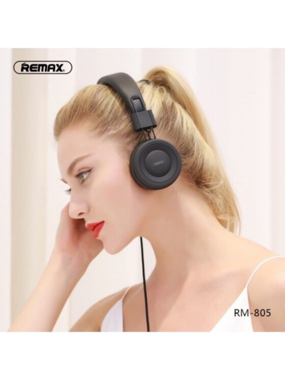 REMAX RM-805 Wired Headphone for Music and Calls Black