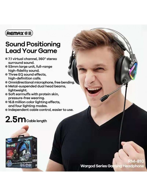 Remax RM-810 Wargod Series Gaming Headphone Grey