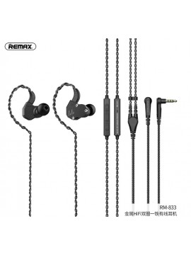 REMAX RM-833 HIFI Trple-Driver Wired Headphone Black