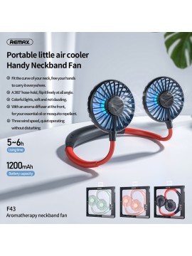 REMAX F43 Aromatherapy neckband Fan Black