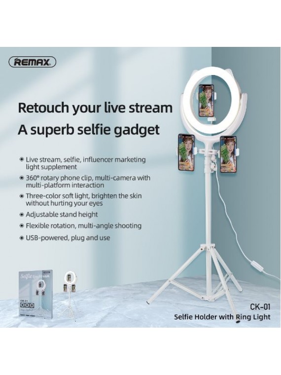 REMAX CK-01 Selfie Holder with Ring Light