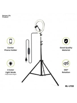 REMAXLIFE RL-LT22 podcast tripod beauty fill light Black