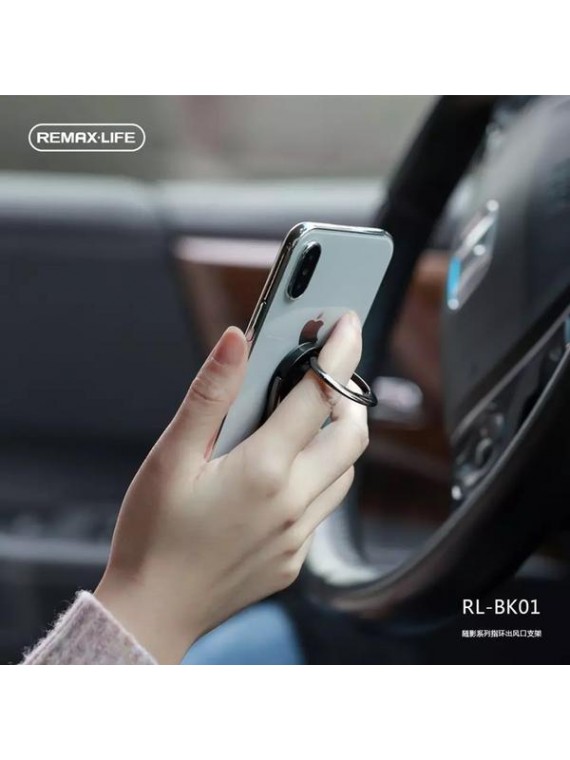 REMAXLIFE RL-BK01 SUIN Series Car Vent Phone Ring Stand Red