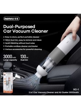 REMAX XC-1 New Car Vacuum Cleaner and Air Duster Grey+White