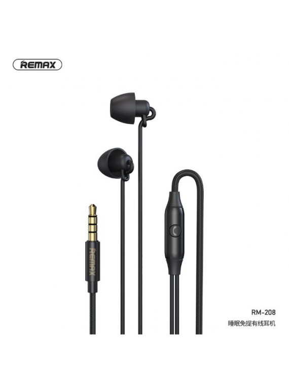 REMAX Wired RM-208 Sleep Earphone Black