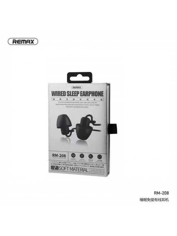 REMAX Wired RM-208 Sleep Earphone Black