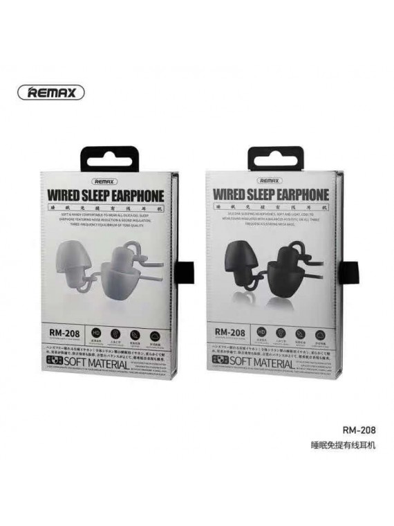 REMAX Wired RM-208 Sleep Earphone Black