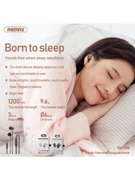 REMAX Wired RM-208 Sleep Earphone Black