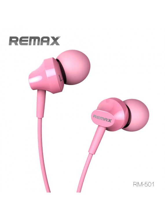 REMAX RM-501 Earphone With Mic Pink