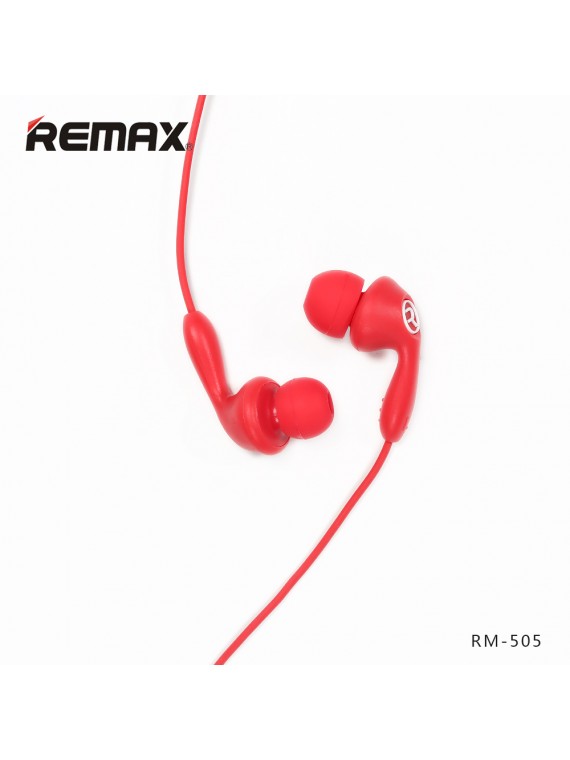 REMAX RM-505 Earbuds Earphone With Microphone Red