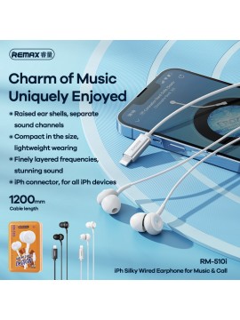 REMAX RM-510i New Siley Series Wired Earphone for Music & Call Black