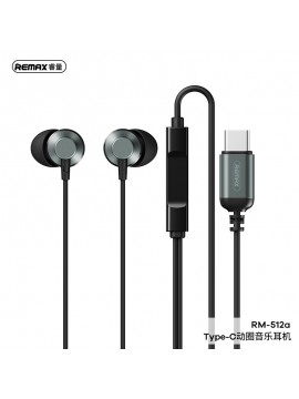 REMAX RM-512a Type-C Metal Wired Earphone for music & call Tarnish