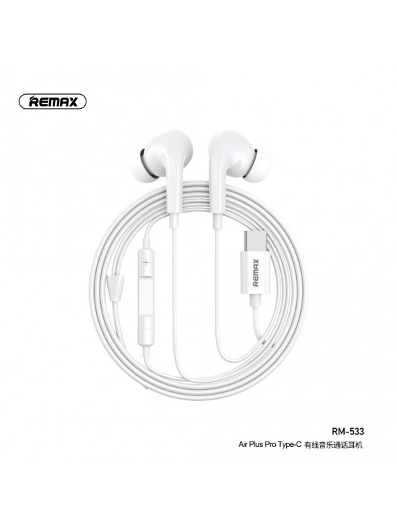 REMAX RM-533 Air Plus Pro Type-C Wired music earphone White