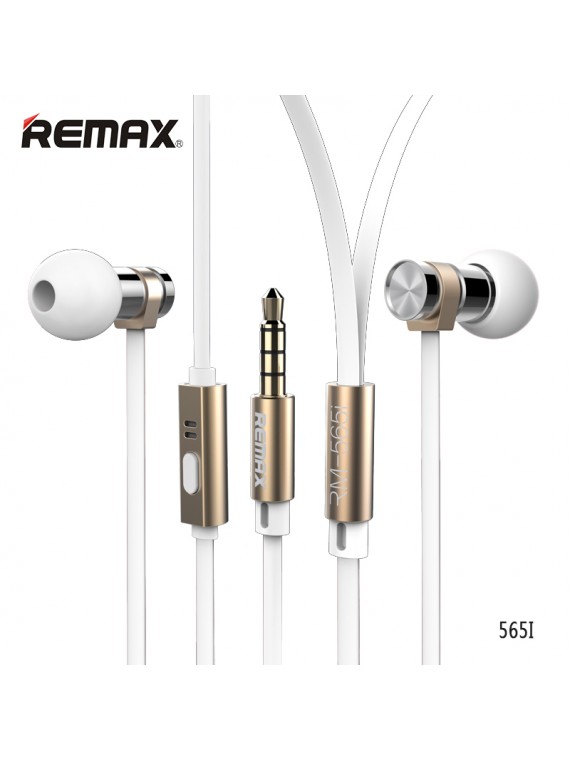 REMAX RM-565i 3.5mm Plug Stainless Steel Earphone Gold