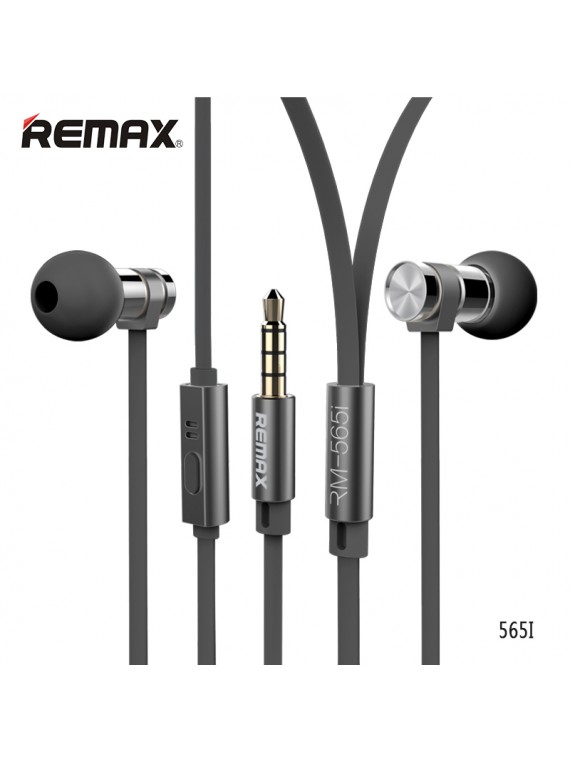 REMAX RM-565i 3.5mm Plug Stainless Steel Earphone Black