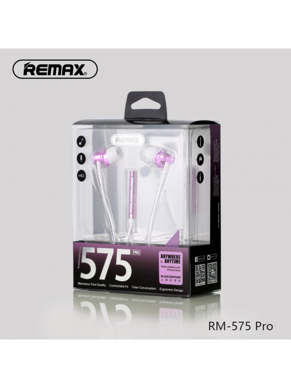 REMAX RM-575 Pro Stereo Metal Earphone Gold