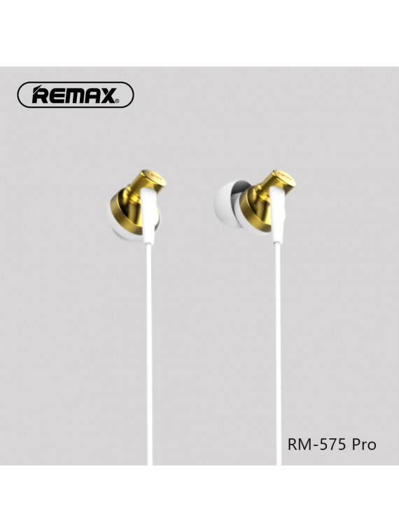REMAX RM-575 Pro Stereo Metal Earphone Gold