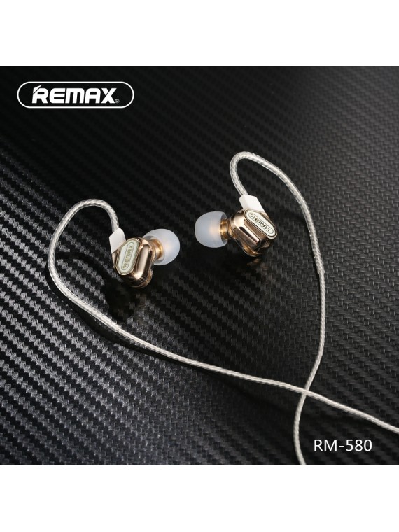 REMAX RM-580 Double Moving-coil Earphone Gold