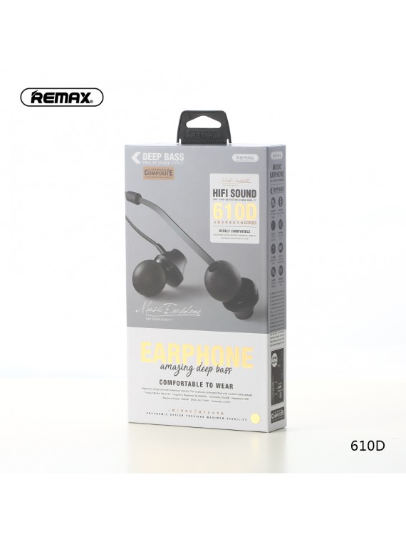 REMAX RM-610D Earphone With Mic Volume Control Red