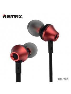 REMAX RM-610D Earphone With Mic Volume Control Red