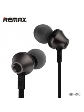 REMAX RM-610D Earphone With Mic Volume Control Black