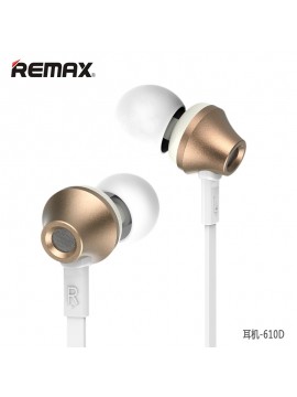 REMAX RM-610D Earphone With Mic Volume Control Gold