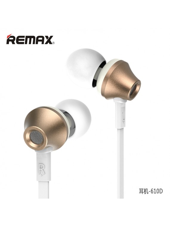 REMAX RM-610D Earphone With Mic Volume Control Gold