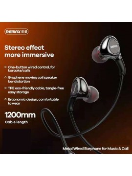 REMAX RM-655A Type-C Metal Wired Earphone for Music & Call Silver