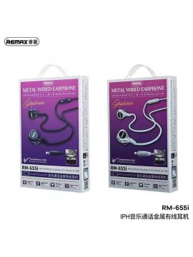 REMAX RM-655i iPhone Metal Wired Earphone for Music & Call Silver