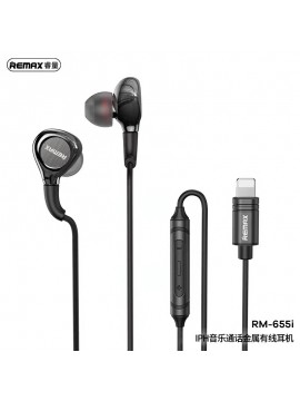 REMAX RM-655i iPhone Metal Wired Earphone for Music & Call Tarnish