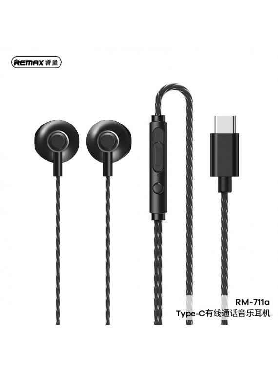 REMAX RM-711A WIRED EARPHONE  BLACK