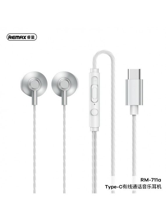 REMAX RM-711A WIRED EARPHONE SILVER