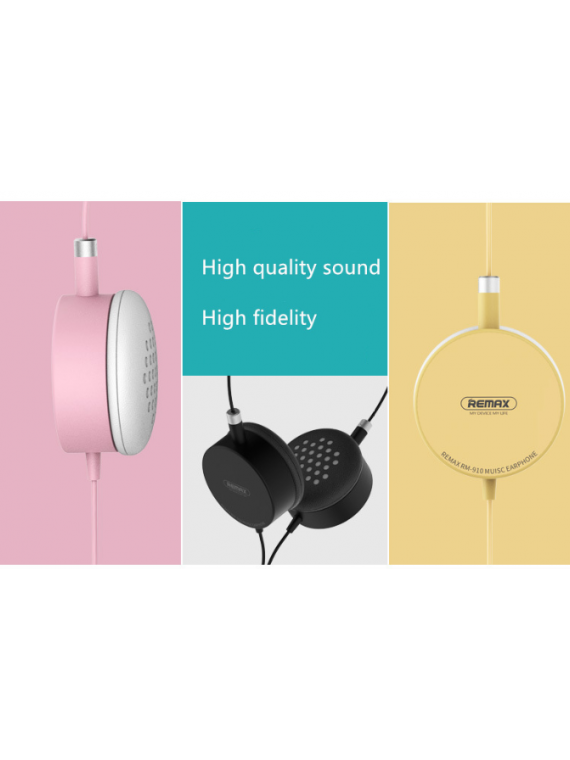 REMAX RM-910 Wired Music Earphone Pink